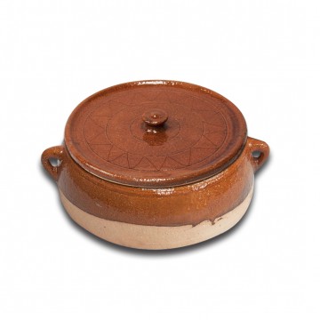 Cazuela con tapa de barro refractario de Pereruela